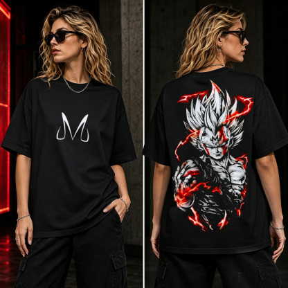 Majin Power Anime Warrior Graphic T-Shirt – Dark Energy Streetwear Tee