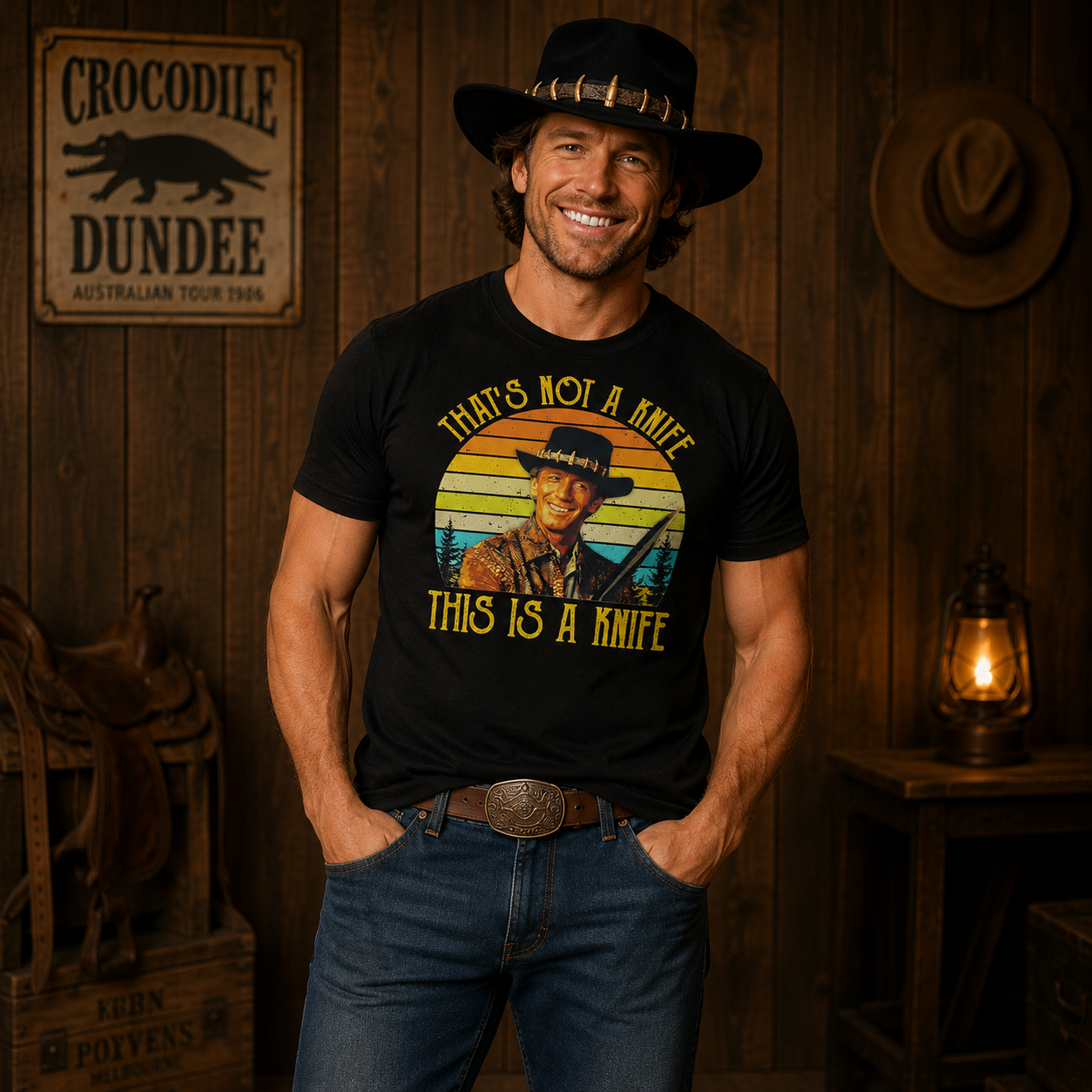 Crocodile Dundee “That’s Not a Knife, This Is a Knife” Vintage Western Graphic Tee