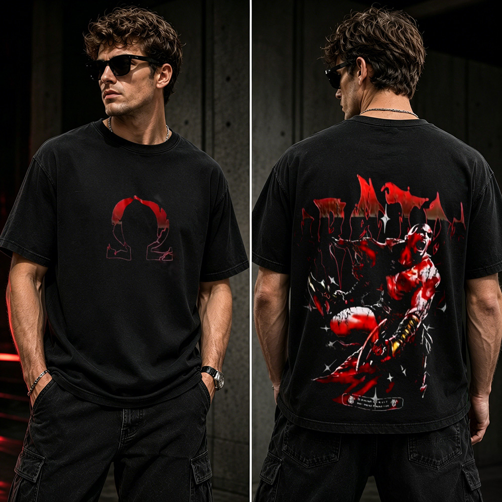 God of War Omega Rage Graphic T-Shirt – Mythic Warrior Gaming Streetwear Tee