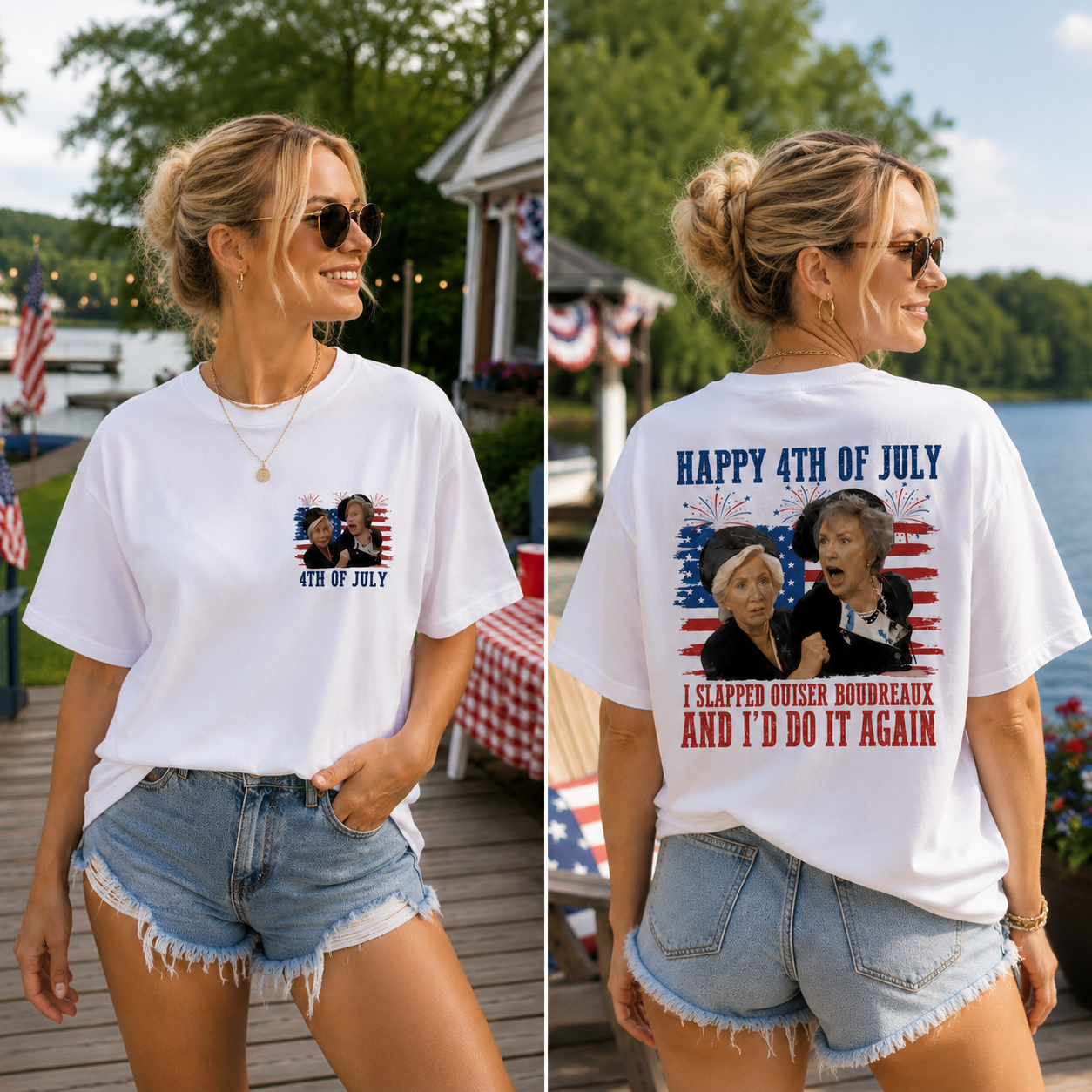 Funny 4th of July Patriotic Meme T-Shirt – “Happy 4th of July I’d Do It Again” Graphic Tee