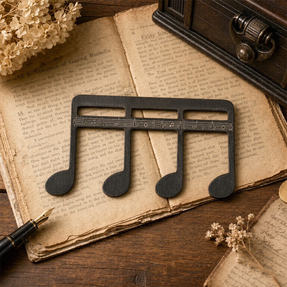 Personalized Music Note Page Holder Bookmark – Custom Name Engraved Stainless Steel Clip for Sheet Music, Piano, Violin & Guitar Players, Gift for Musicians