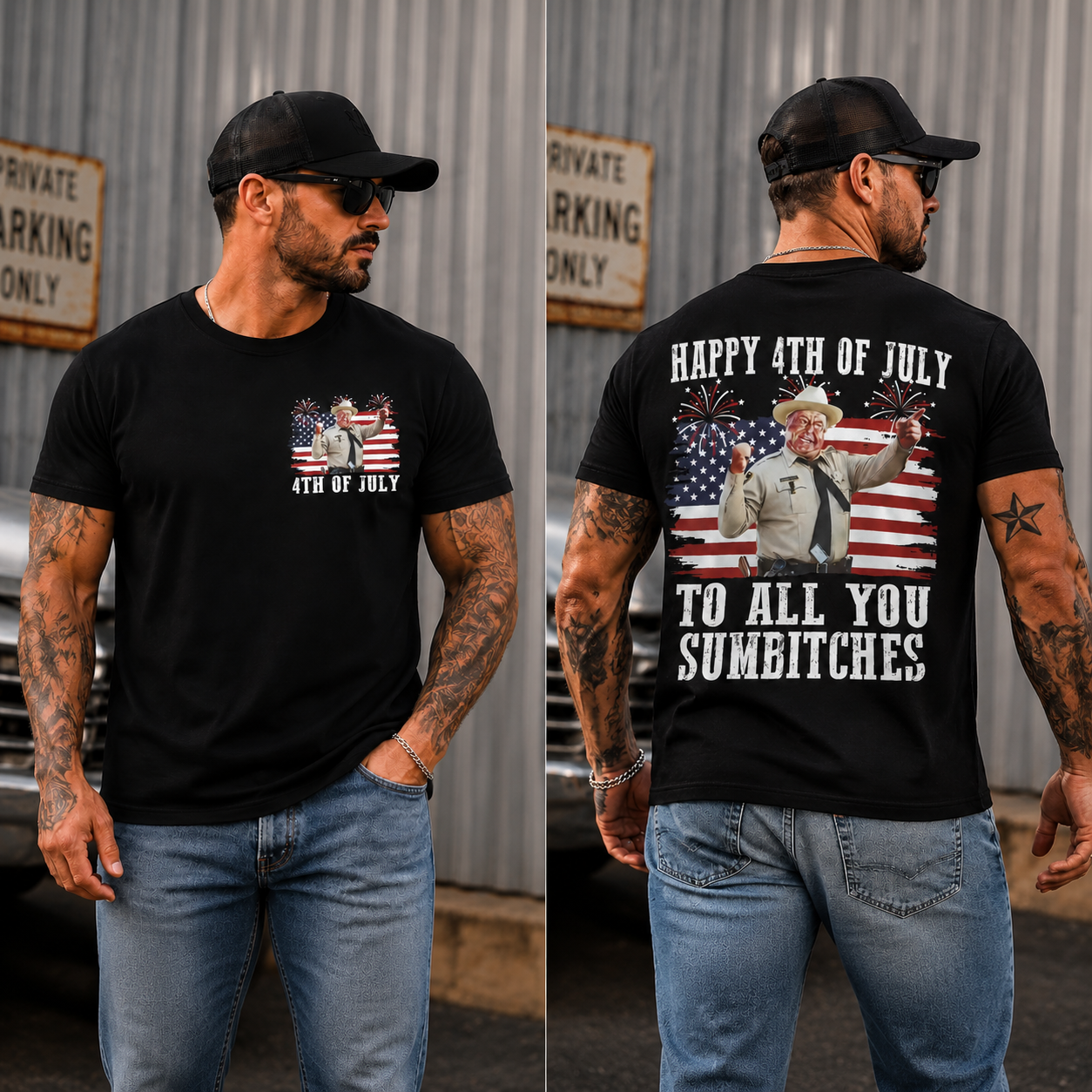 Happy 4th of July Vintage Patriotic Graphic Tee