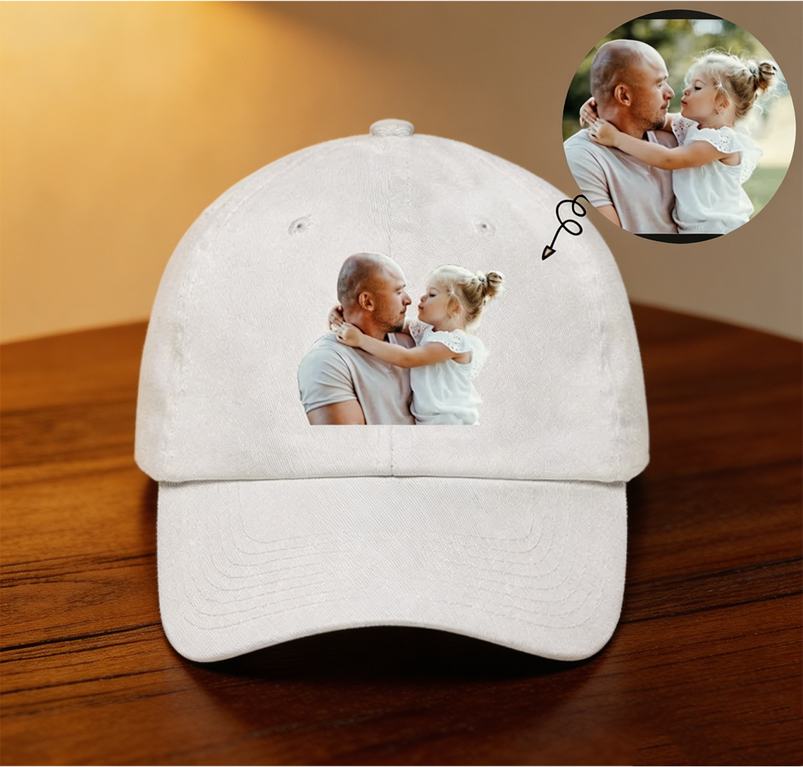 Custom Embroidered Hat with Logo & Photo | Personalized Baseball Cap | Custom Design Cotton Hat for Men Women Gift