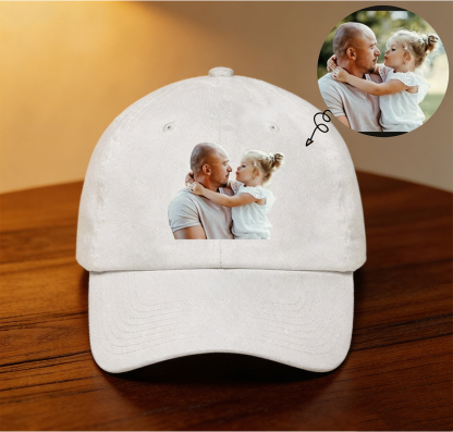 Custom Embroidered Hat with Logo & Photo | Personalized Baseball Cap | Custom Design Cotton Hat for Men Women Gift