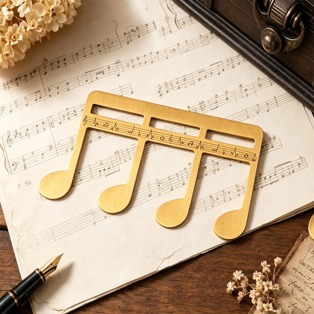 Personalized Music Note Page Holder Bookmark – Custom Name Engraved Stainless Steel Clip for Sheet Music, Piano, Violin & Guitar Players, Gift for Musicians