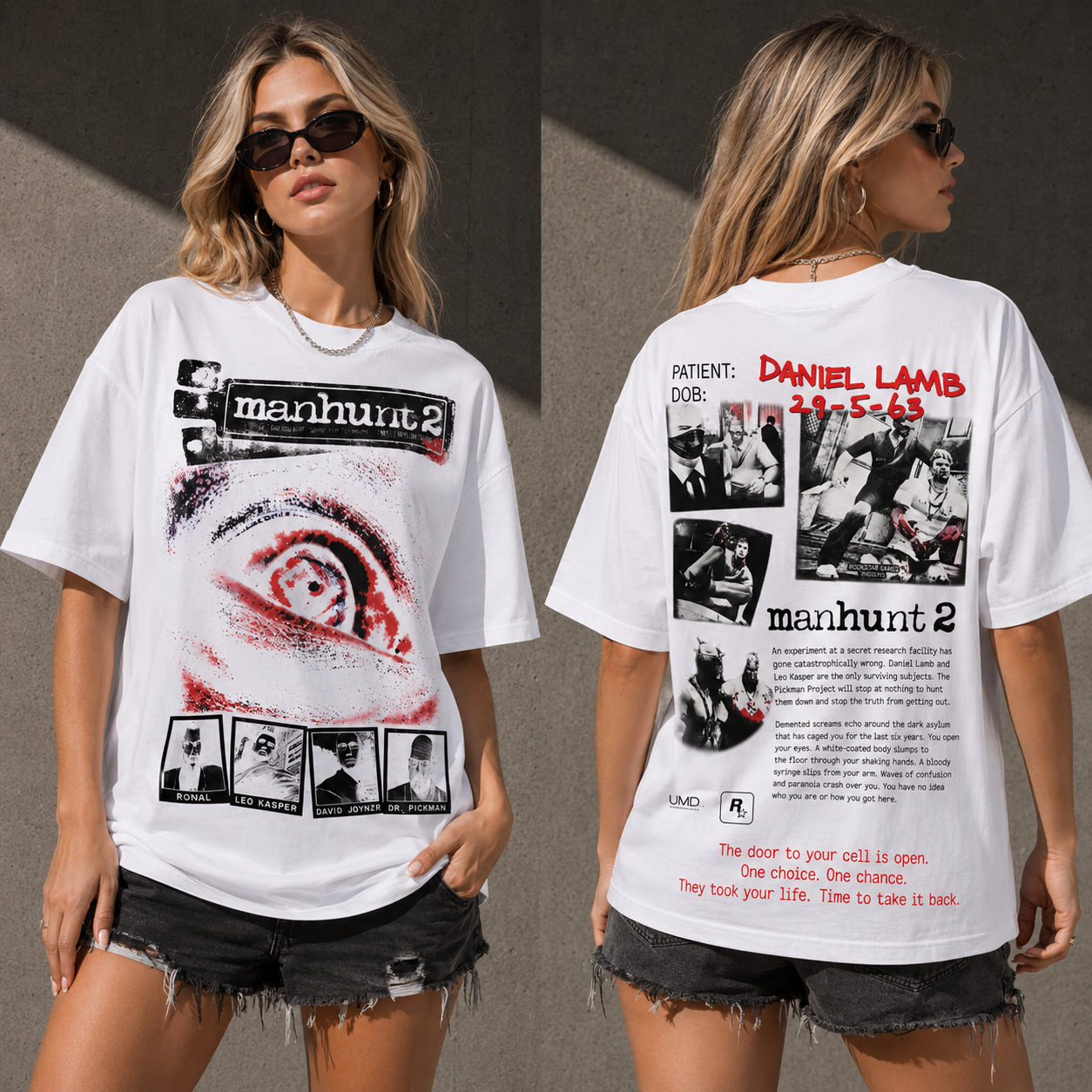 Manhunt 2 Banned Game Energy Edit Graphic T-Shirt – Vintage Horror Gamer Streetwear Tee