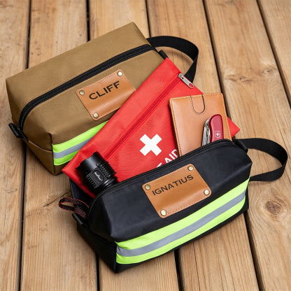 Personalized Reflective Travel Dopp Kit – Custom Name Toiletry Bag for Men, Waterproof Grooming Organizer for Travel, Gym & Outdoor