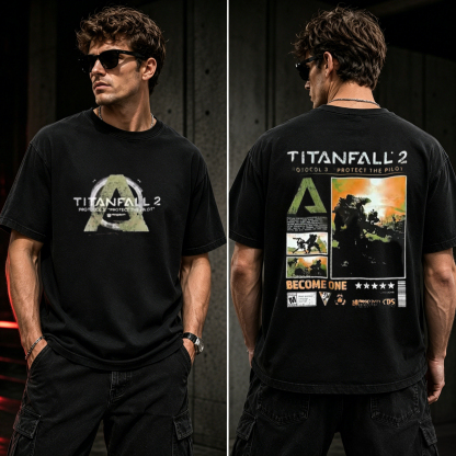 Titanfall 2 Protocol 3 Graphic T-Shirt – Become One Pilot & Titan Gamer Tee