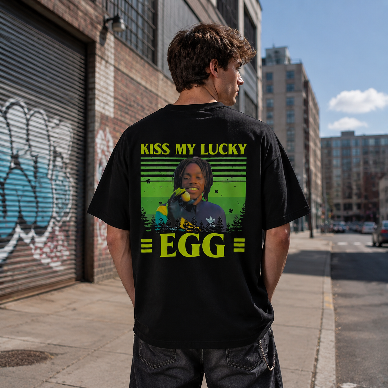 Kiss My Lucky EGG Vintage Street Graphic Tee