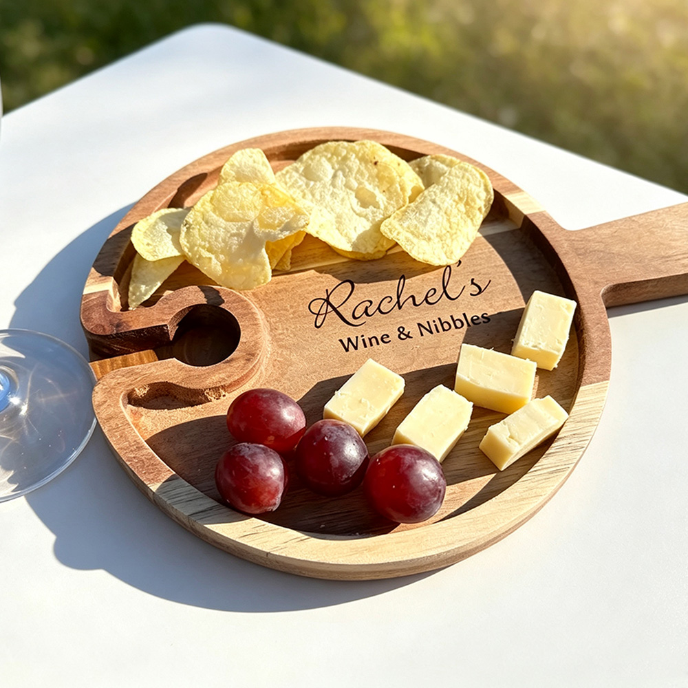 Personalized Wine & Cheese Board, Custom Wooden Charcuterie Board, Engraved Serving Platter, Couple Gift, Housewarming Gift for Wine Lovers