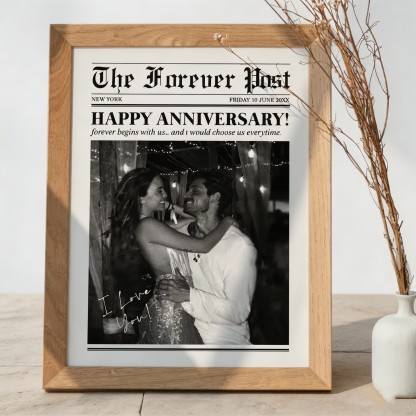 Personalized Newspaper Poster – Custom Photo Wall Art for Couples, Friends & Family, Unique Memory Gift