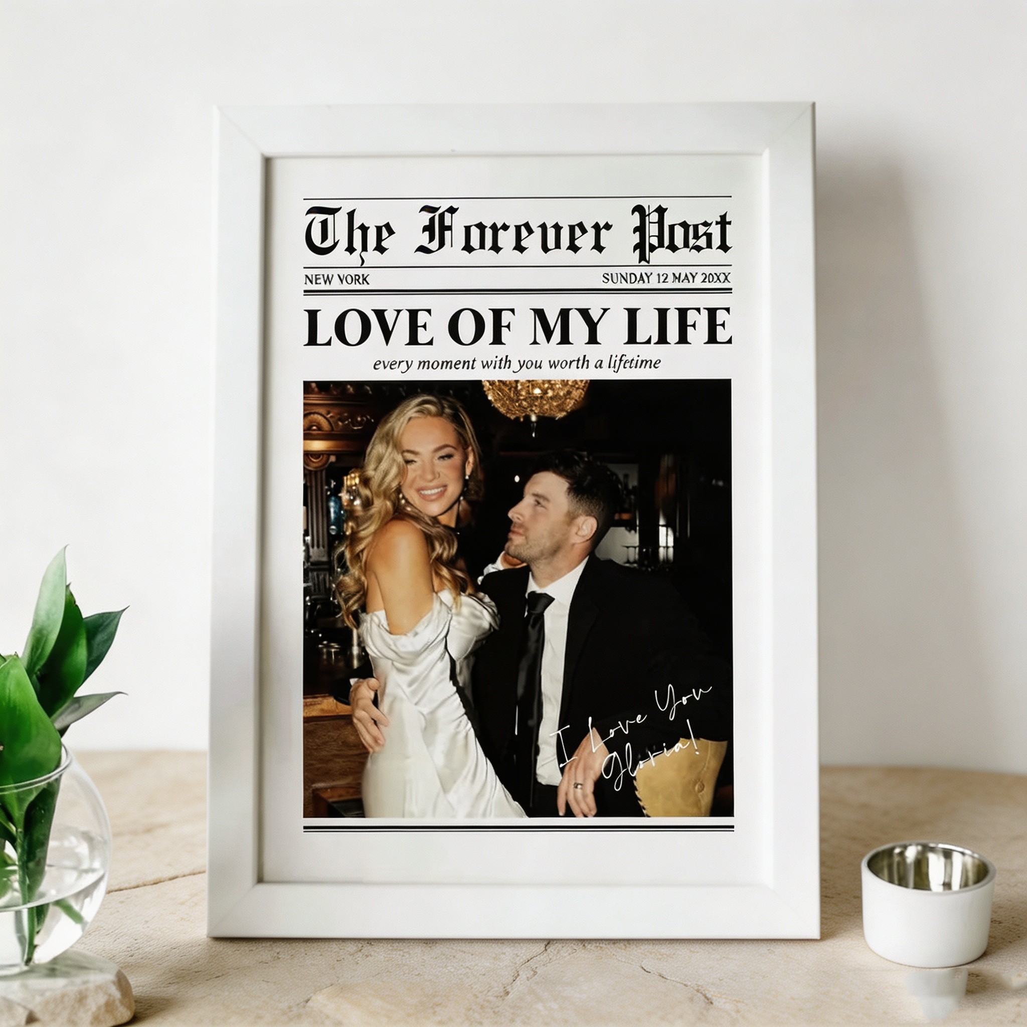 Personalized Newspaper Poster – Custom Photo Wall Art for Couples, Friends & Family, Unique Memory Gift