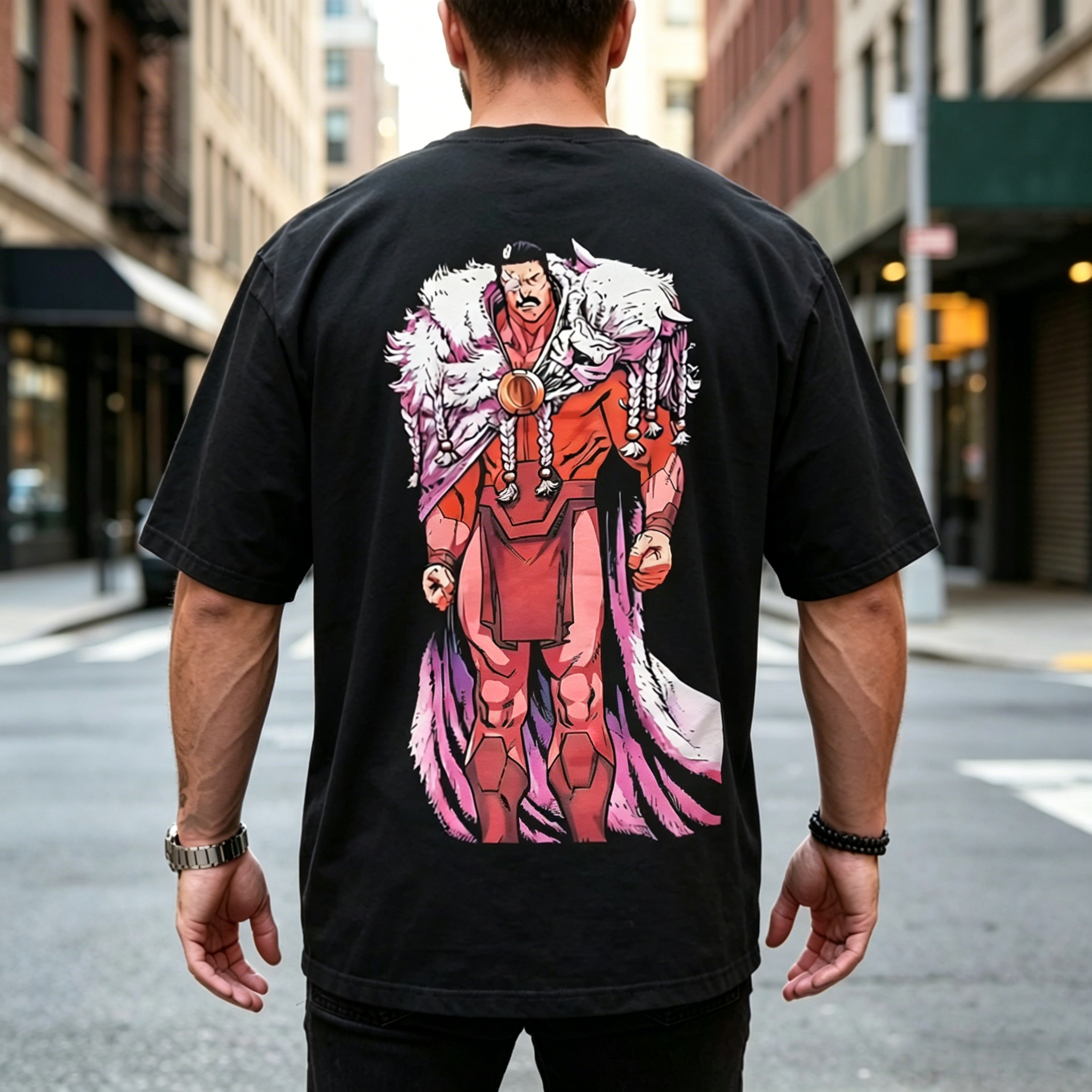Dual Design Streetwear T-Shirt – Minimal Front Logo & Bold Warrior Back Print Tee