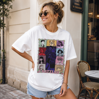Whimsical School Story Character Collage Graphic Tee