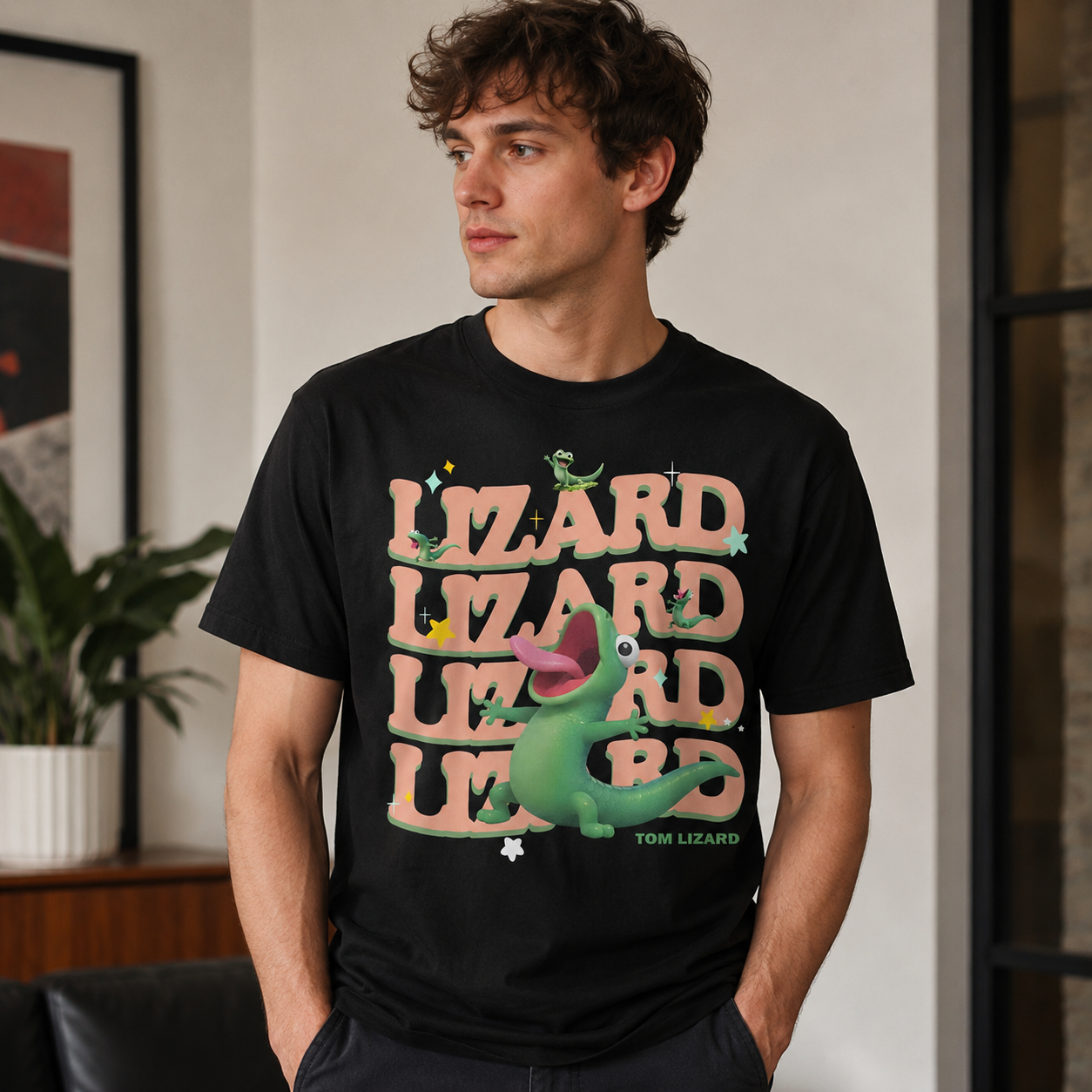 Cute Green Character Graphic T-Shirt Soft Cotton Relaxed Fit Casual Tee