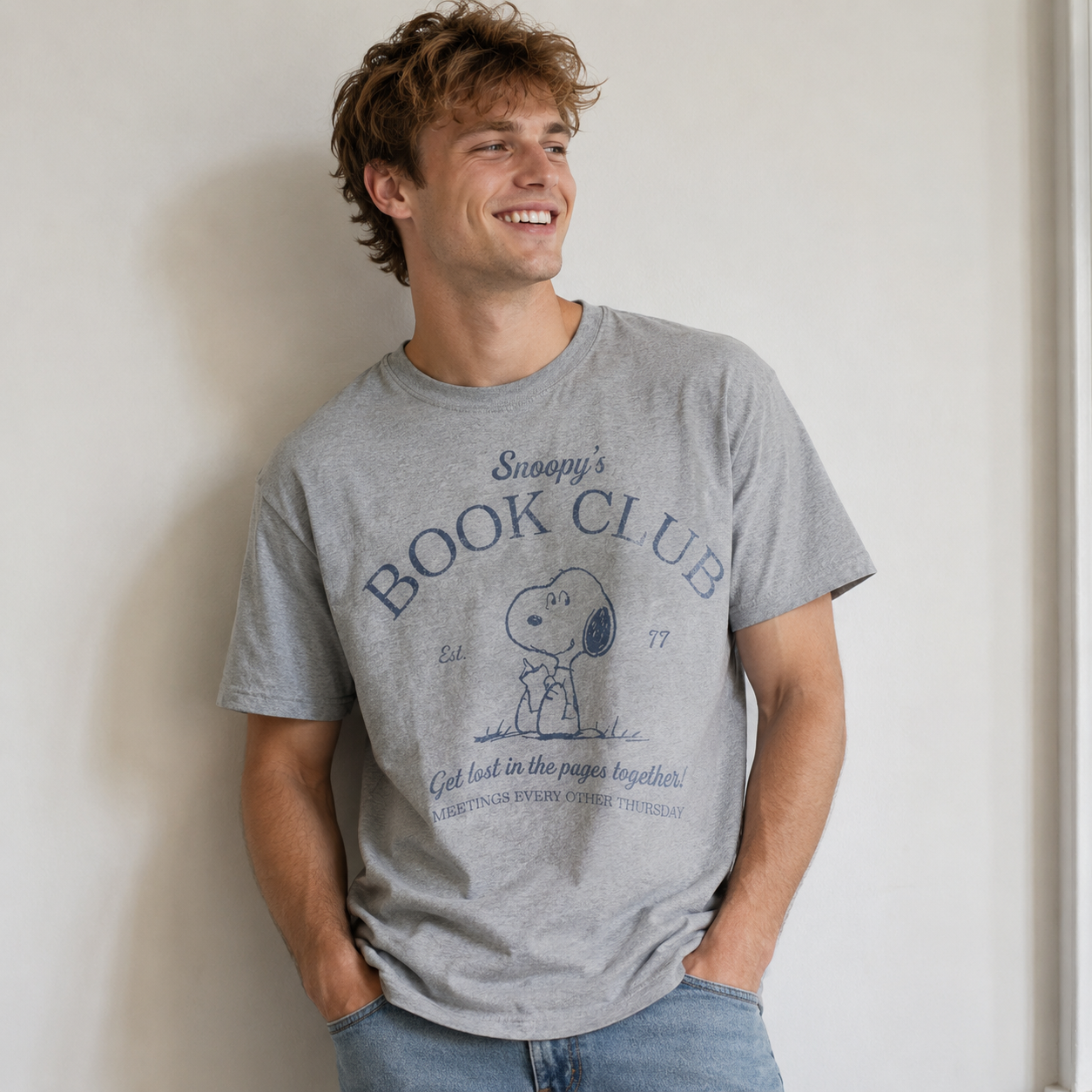Book Club Graphic Short Sleeve T-Shirt – Retro Reading Club Casual Book Lover Tee