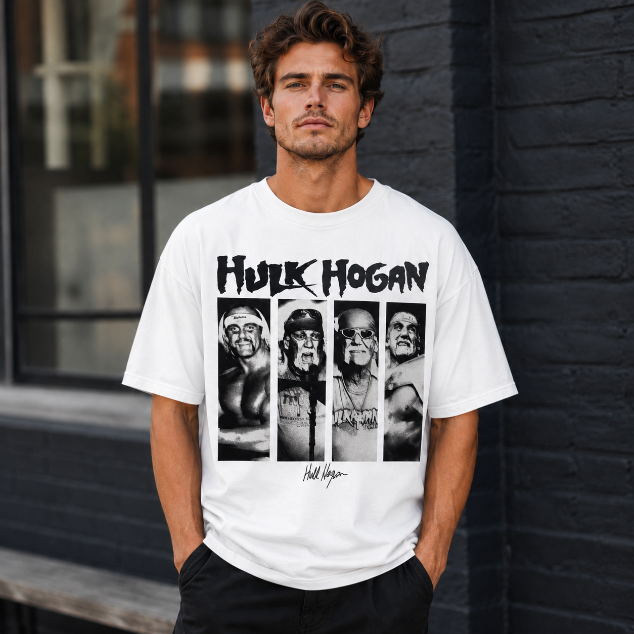 Vintage Wrestling Legend Graphic Athletic Short Sleeve T-Shirt – Retro Fighter Portrait Tee