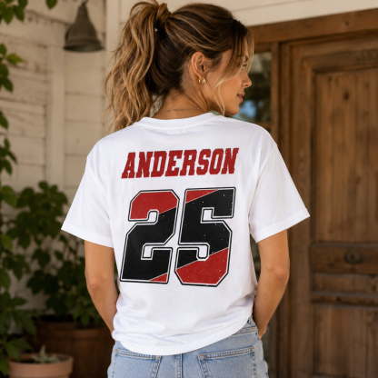 Personalized Football Girlfriend Sports T-Shirt – Custom Name & Number Game Day Tee