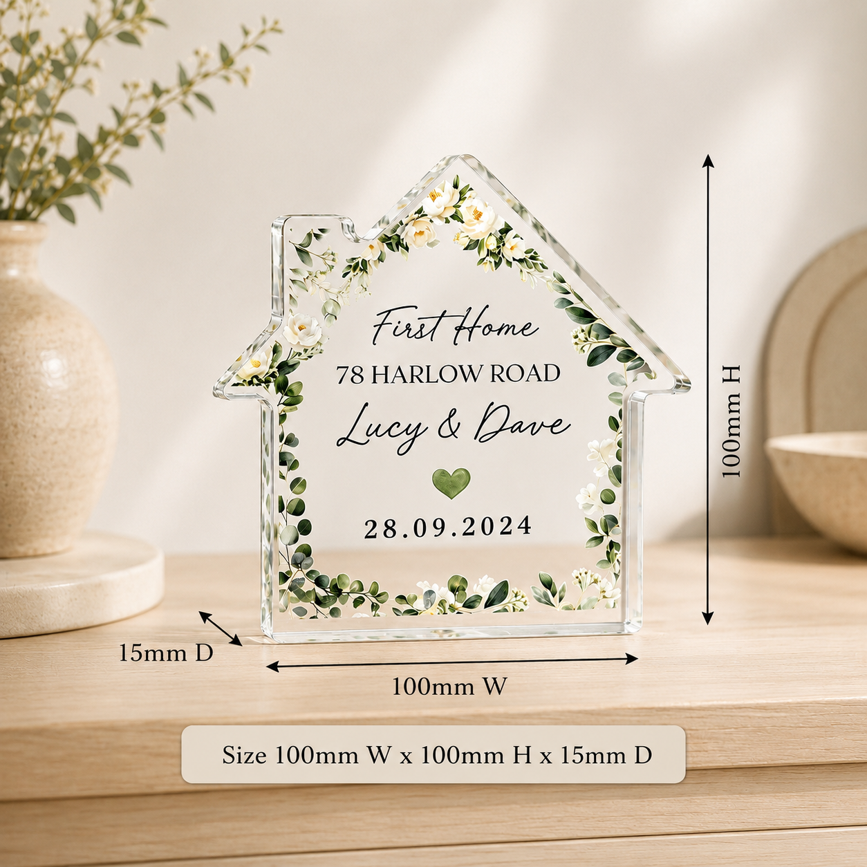 Personalized First Home Gift – Custom House Acrylic Keepsake Sign for New Homeowners & Couples