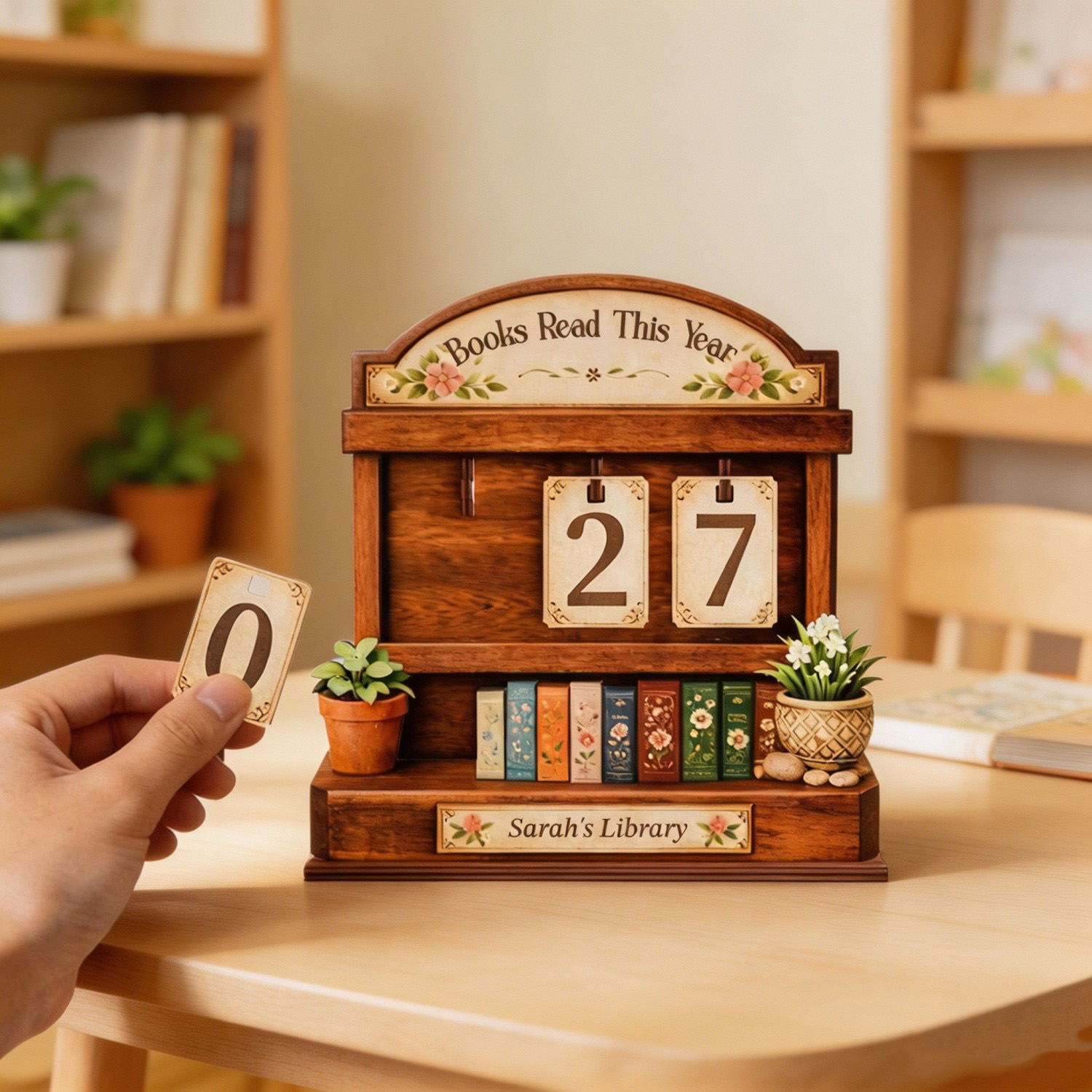 Personalized Books Read This Year Tracker, Wooden Reading Tracker Display, Custom Library Decor, Book Lover Gift, Reading Goal Tracker for Bookworms