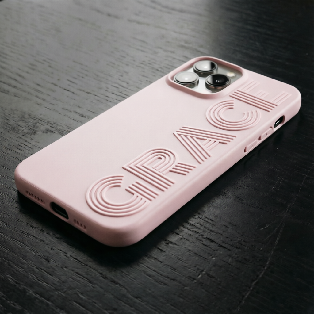 Customizable Text Modern 3D Striped Font Personalized Name iPhone Case
