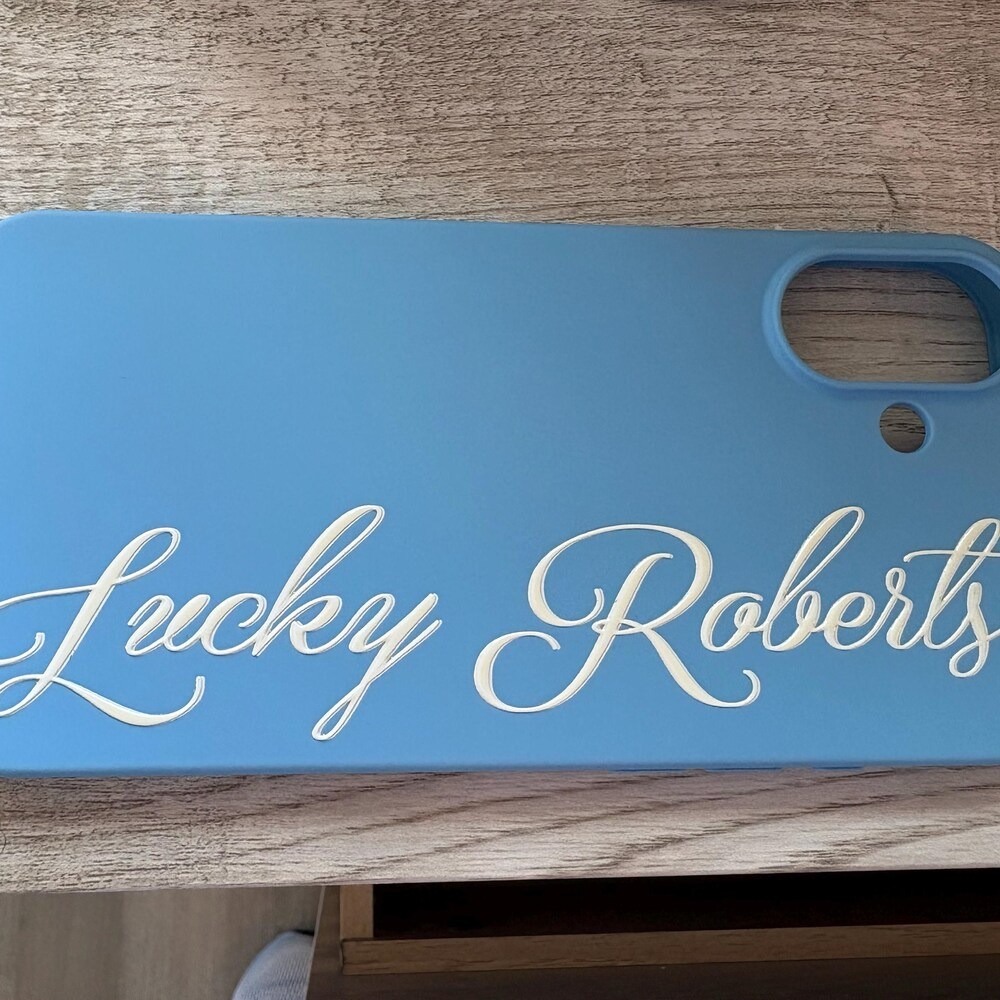 Personalized Name Design · Elegant Cursive Font · Matte Soft-Touch Finish