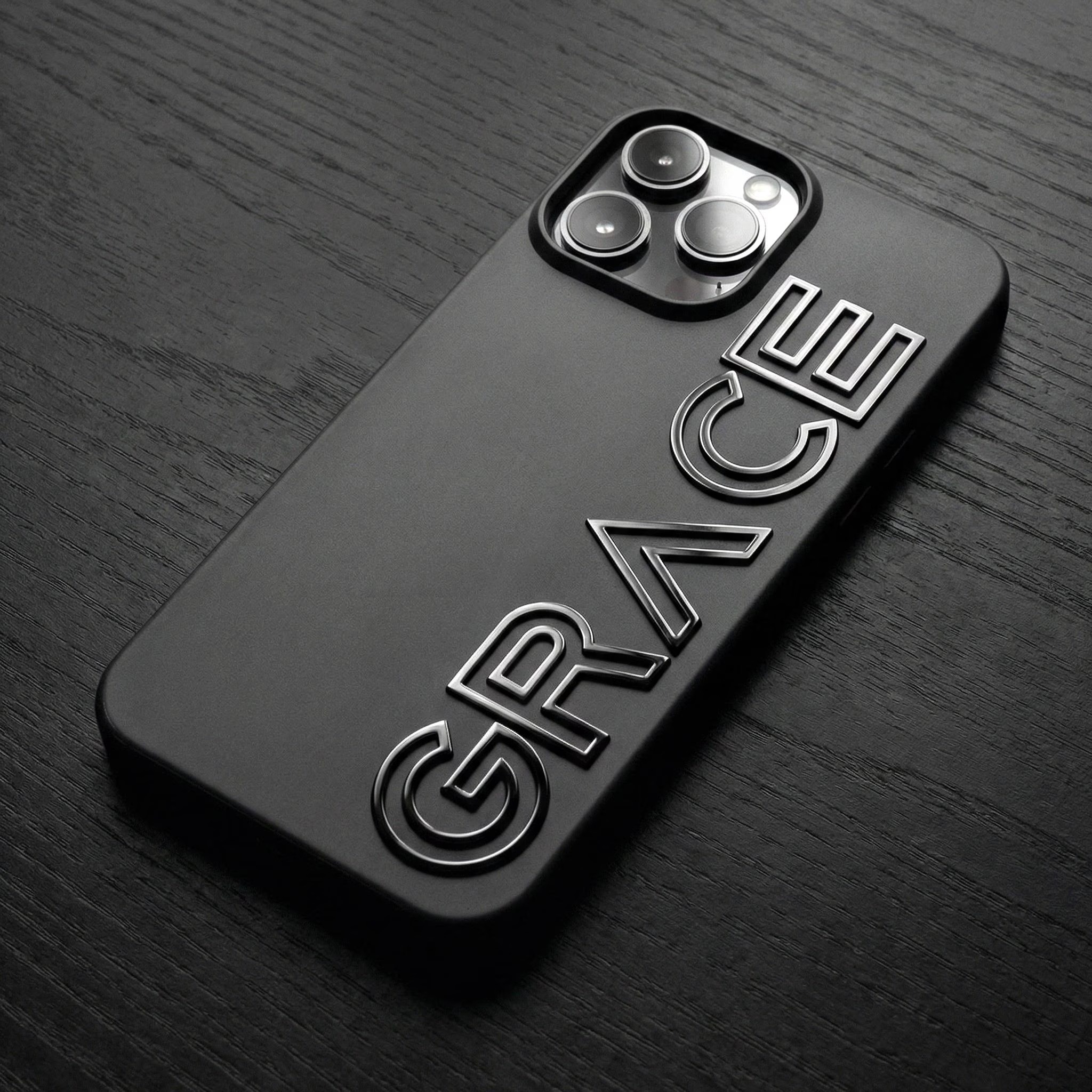 Custom Name iPhone Case – Modern 3D Outline Font