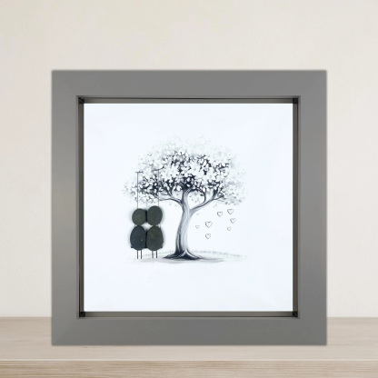Personalized Pebble Art Wedding Frame, Custom Couple Names & Date Keepsake, Handmade Wedding Gift, Anniversary Gift for Newlyweds