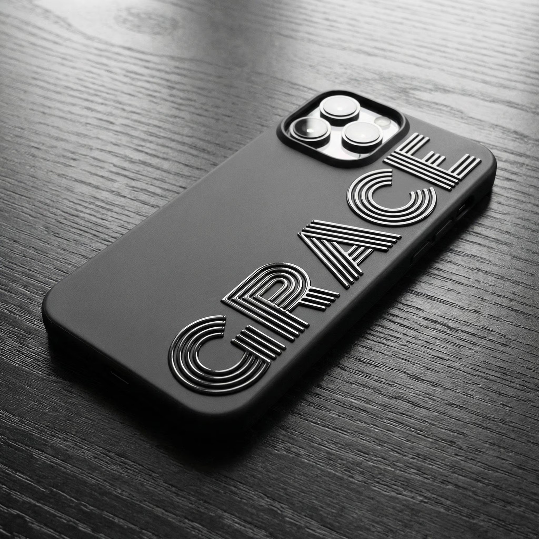 Customizable Text Modern 3D Striped Font Personalized Name iPhone Case