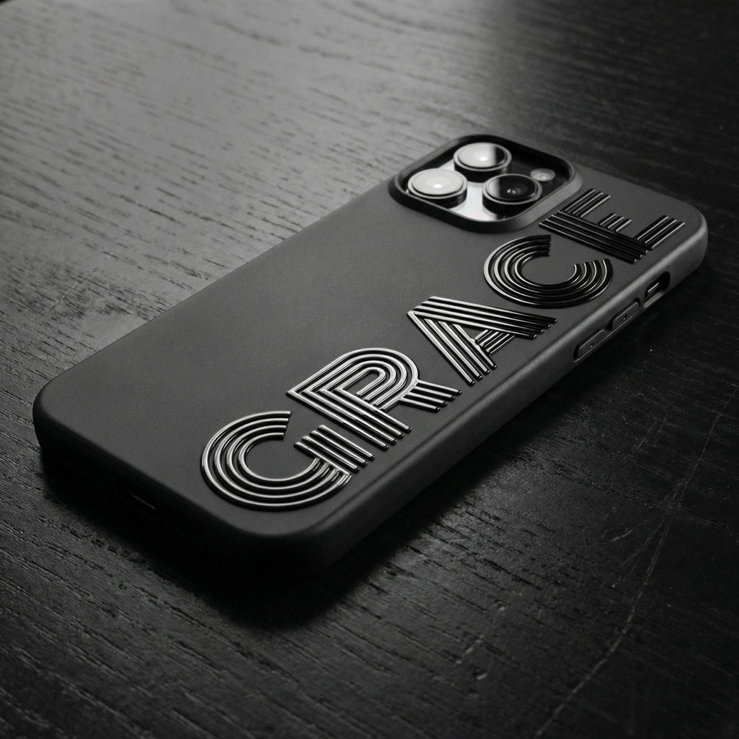 Customizable Text Modern 3D Striped Font Personalized Name iPhone Case