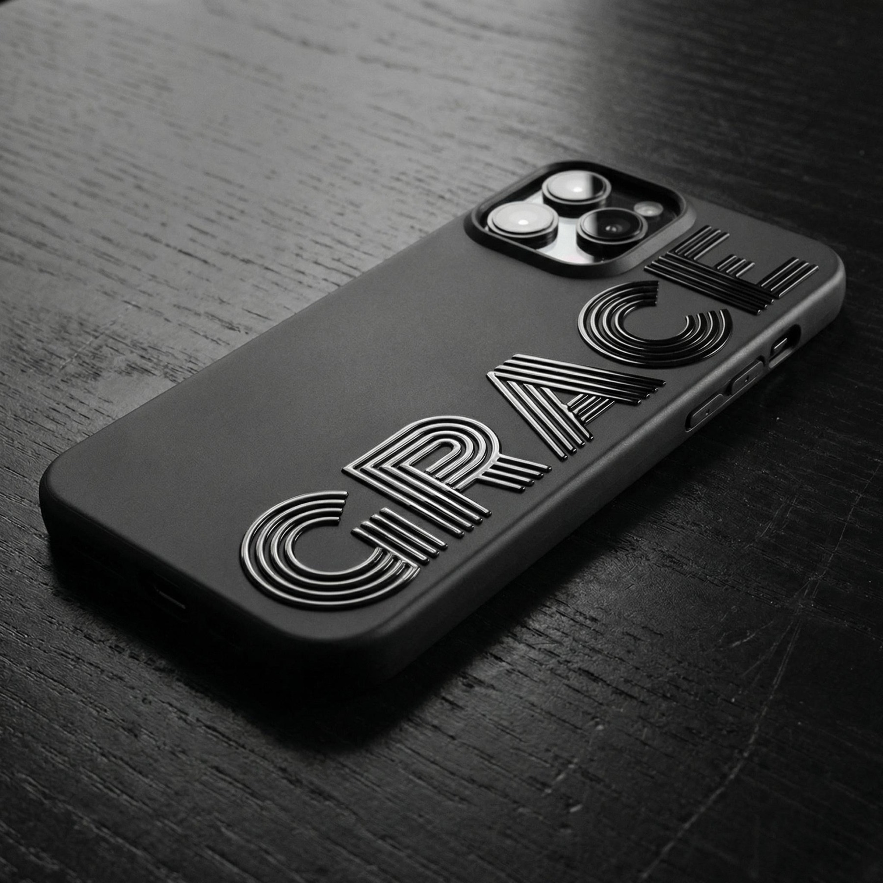 Customizable Text Modern 3D Striped Font Personalized Name iPhone Case