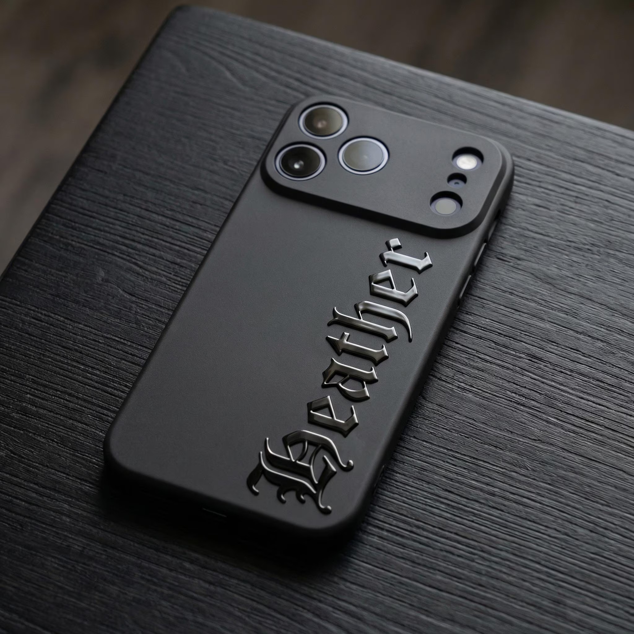 Personalized Full Name Design · Matte Black Finish · Sleek & Protective