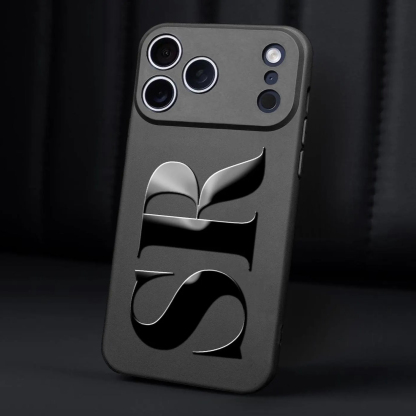 Custom Eye-Catching Metallic Initial Phone Case · Premium Shock-Absorbing Protection · Stylish, Modern Design