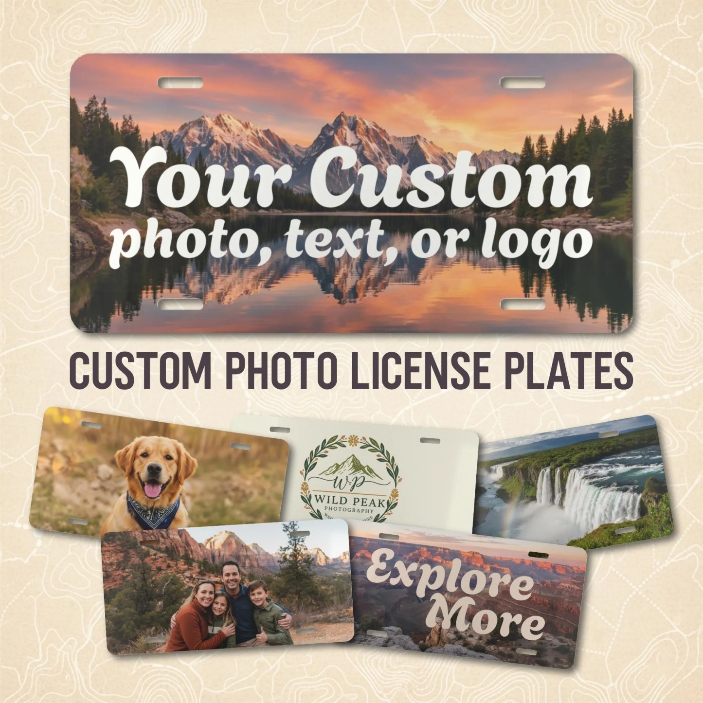 Custom Photo License Plate – Personalized Picture & Text Vanity Plate for Cars, Trucks & Motorcycles | Unique Gift with Your Photo or Logo
