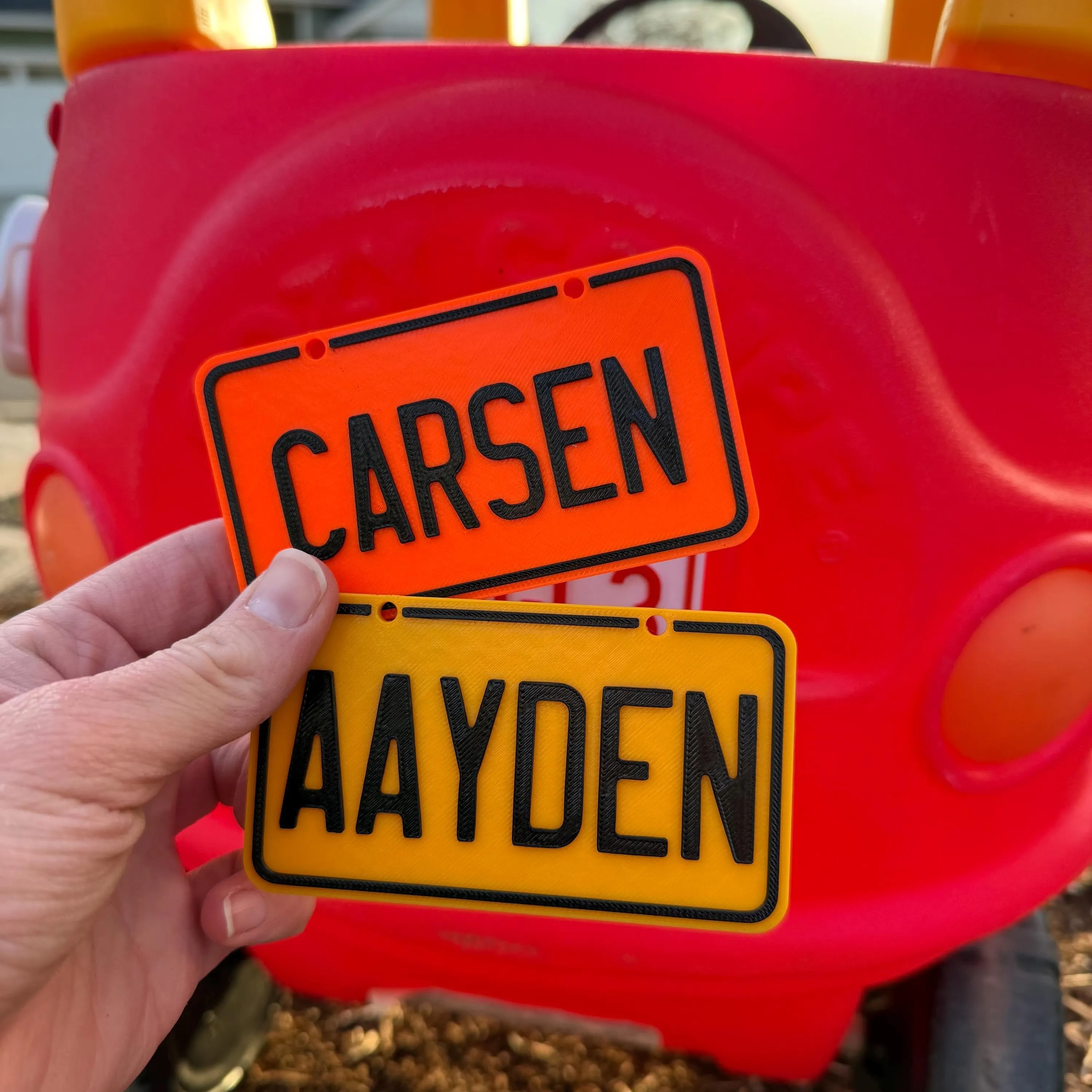 Custom Cozy Coupe License Plate – Personalized Name Tag for Little Tikes Ride On Car | Kids Birthday Gift & Car Makeover Accessory 🏎️🎈