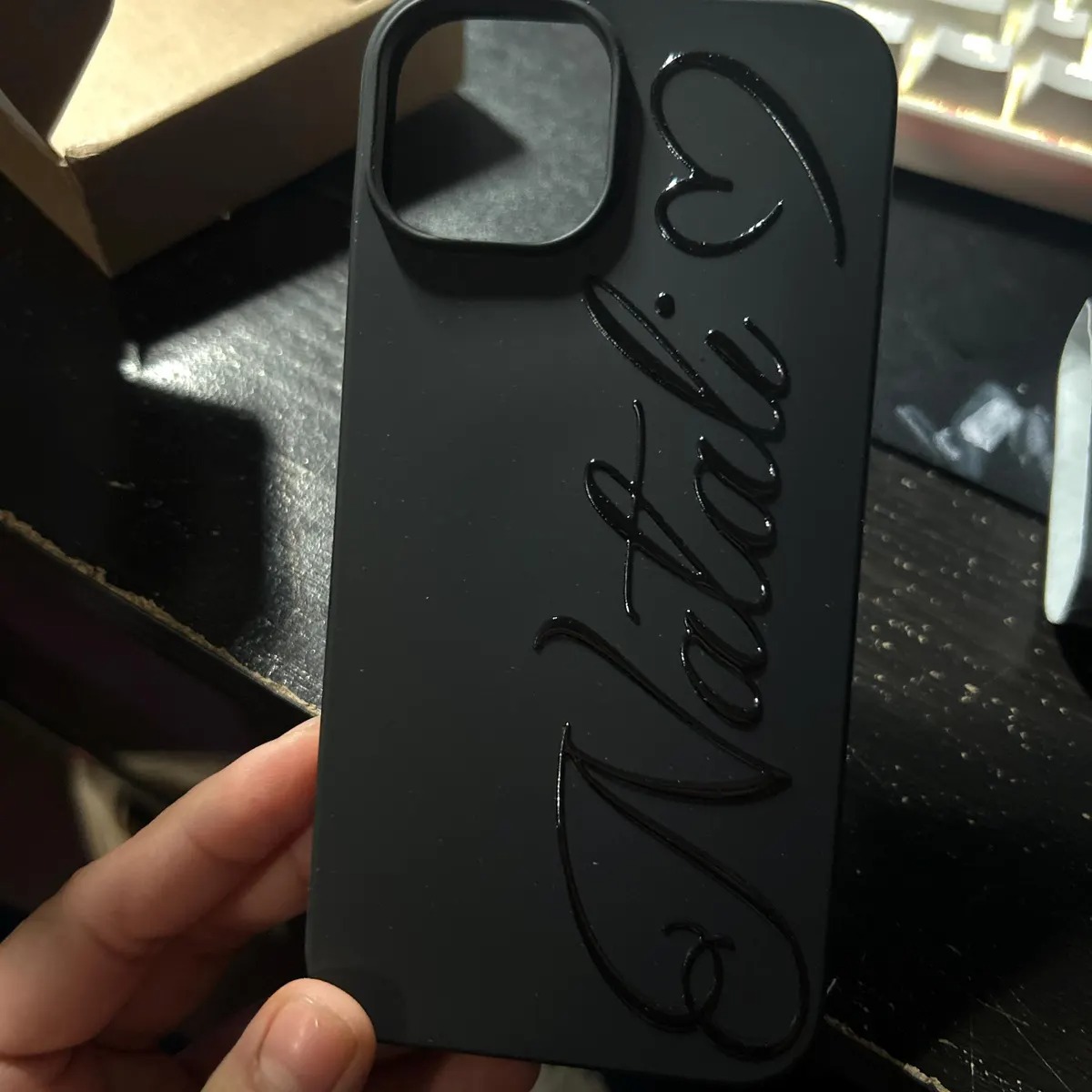 Personalized Name Design · Elegant Cursive Font · Matte Soft-Touch Finish