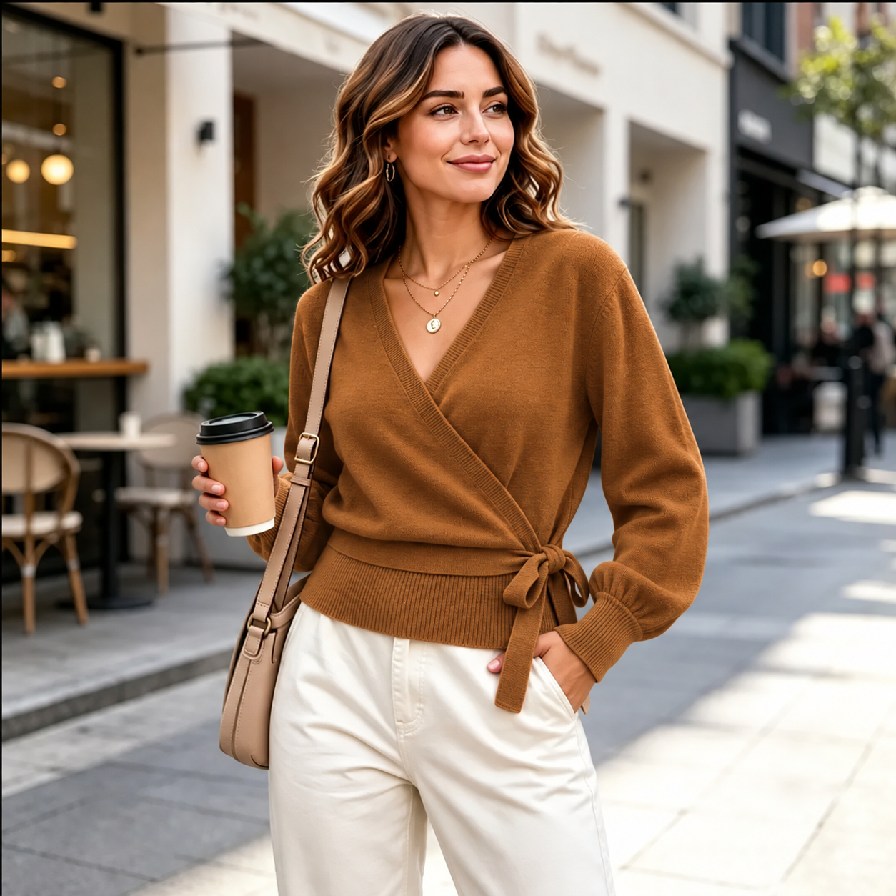 Womens V Neck Wrap Cardigan Sweater