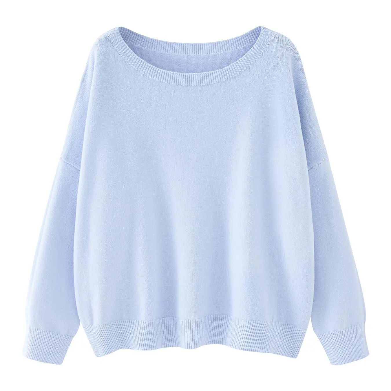 Women's Plain Scoop Neck Sweater