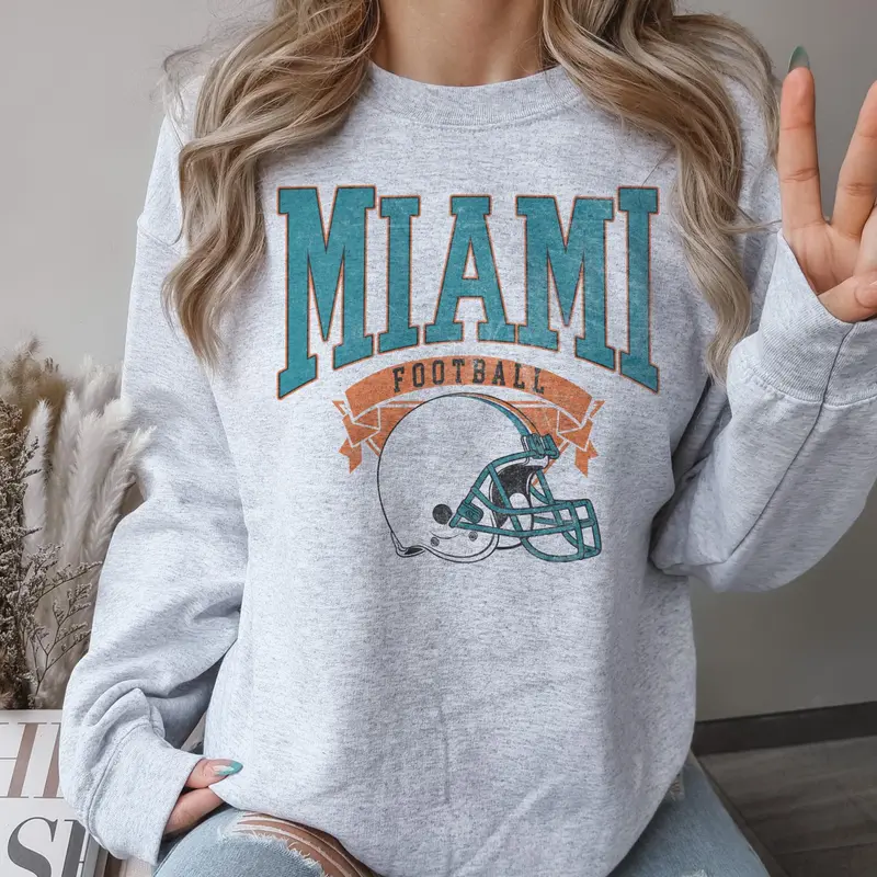 Vintage Football Sweatshirt, Unisex Crew Neck