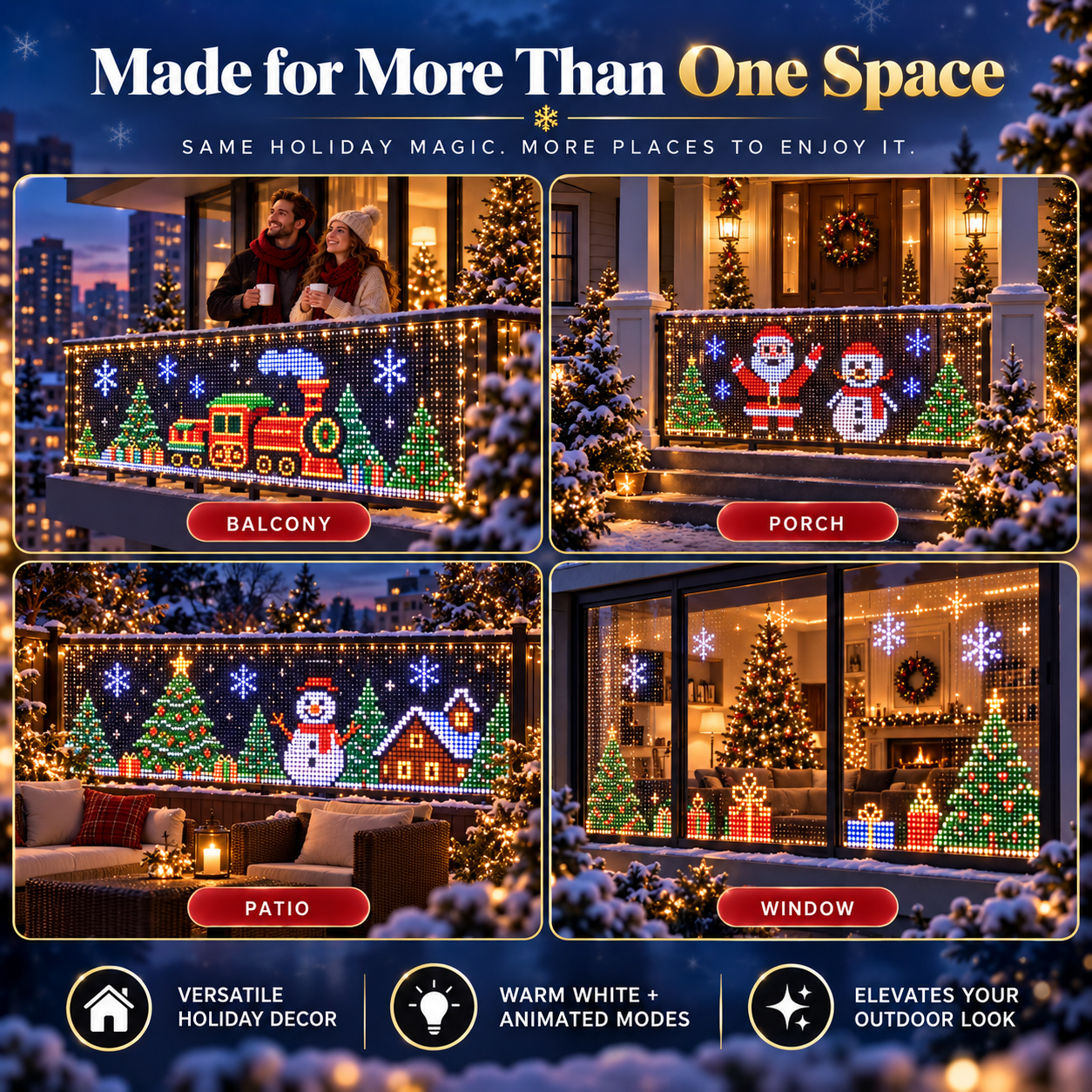 🎄 Smart RGB Pixel Curtain Lights