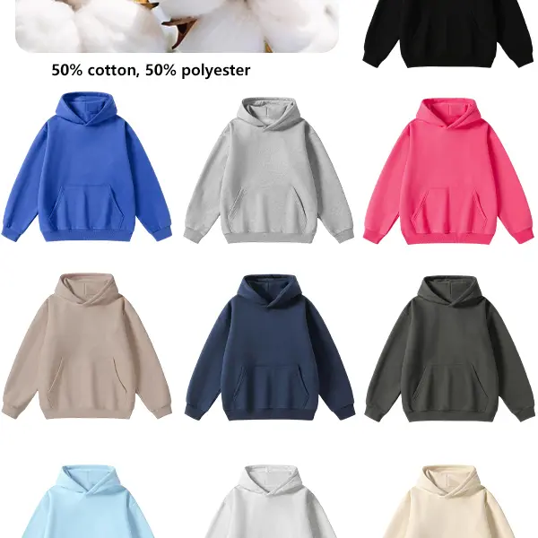 Cotton Blend Hoodie , Long Sleeve Pullover