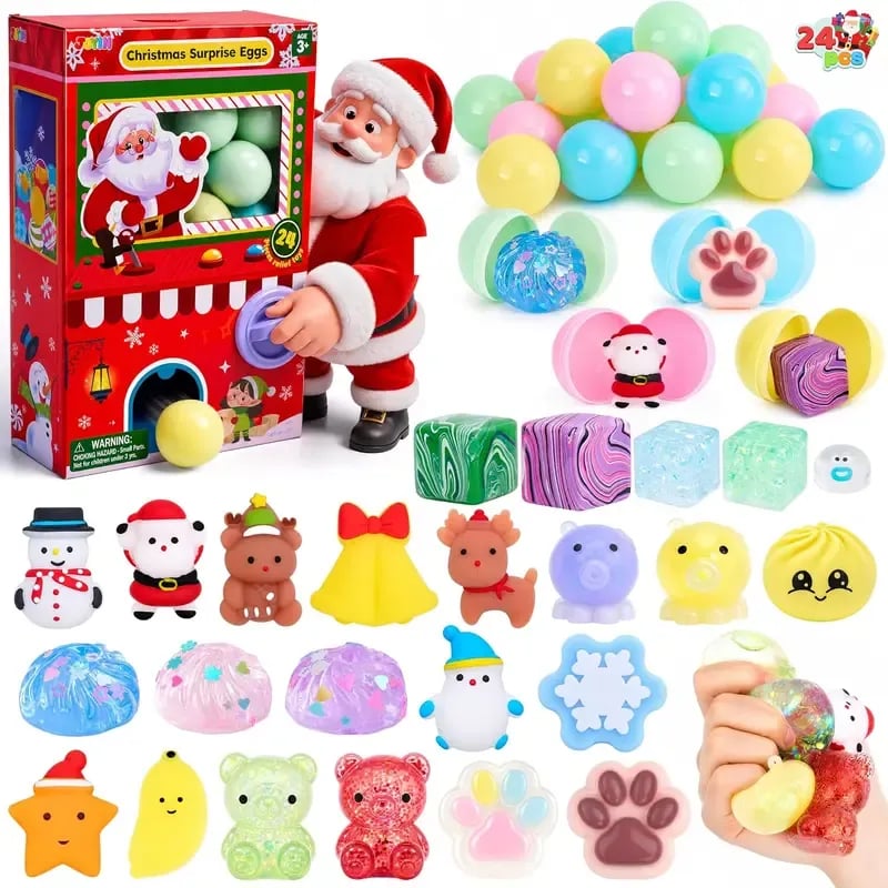 🎅 Advent Calendar 2026 Christmas Gachapon Squishy Toys 24 Pcs