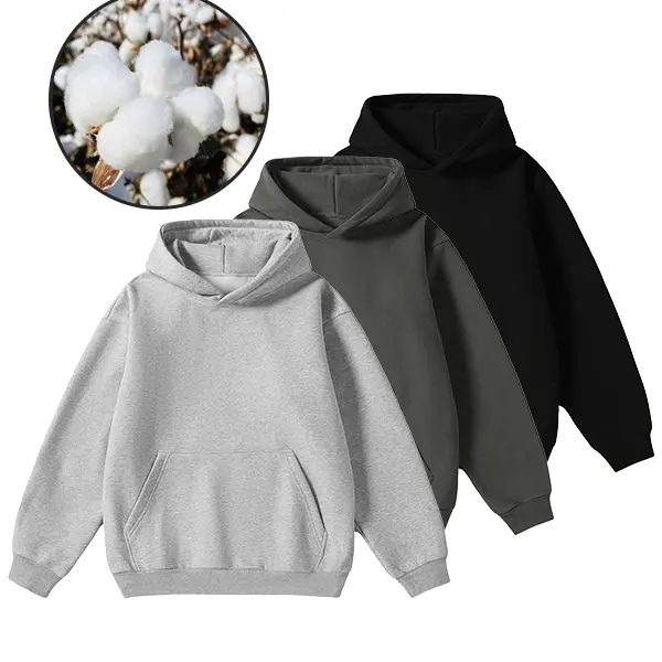 Cotton Blend Hoodie , Long Sleeve Pullover
