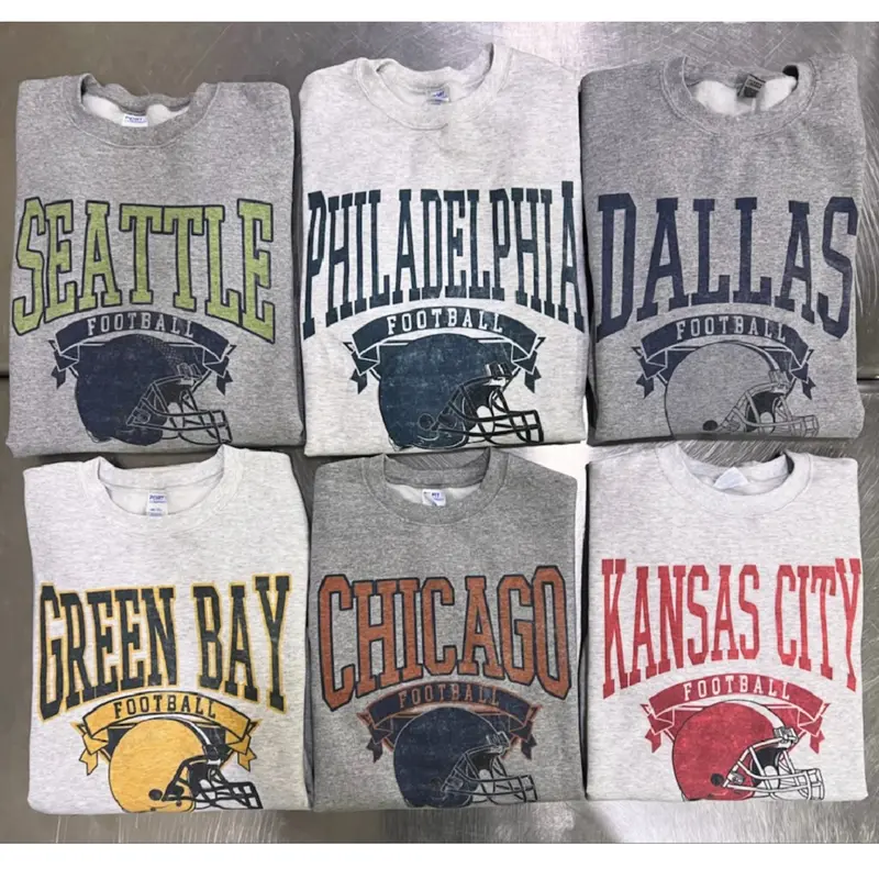Vintage Football Sweatshirt, Unisex Crew Neck