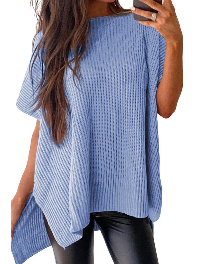 Women’s Solid Knit Puff Sleeve Sweater