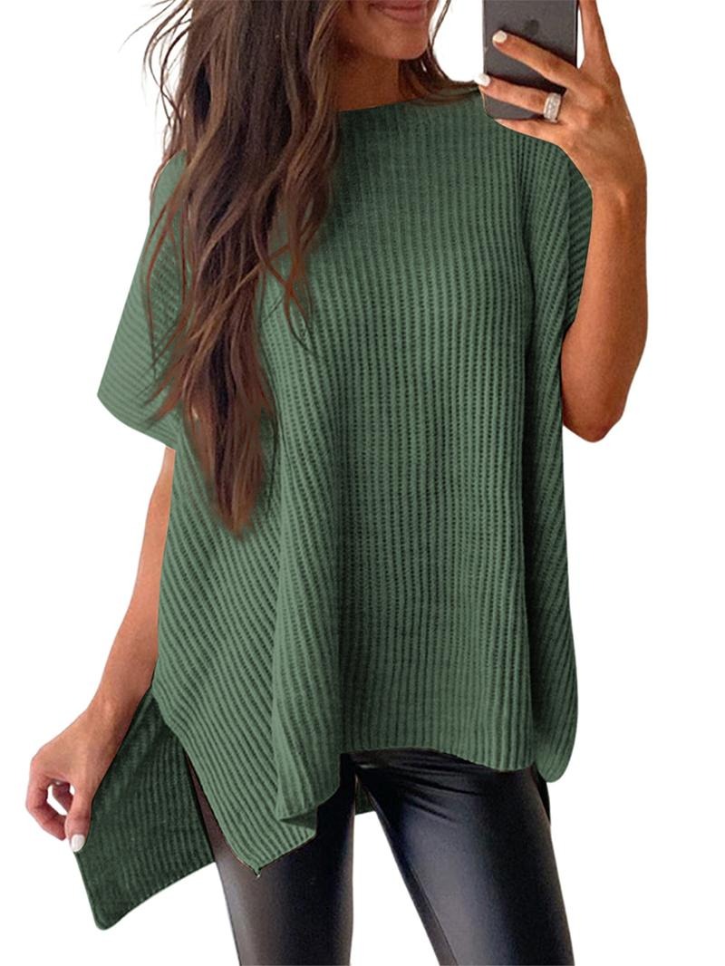 Women’s Solid Knit Puff Sleeve Sweater