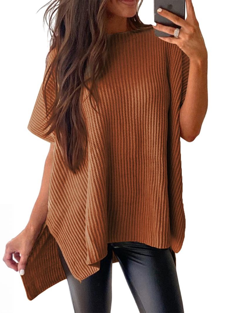 Women’s Solid Knit Puff Sleeve Sweater
