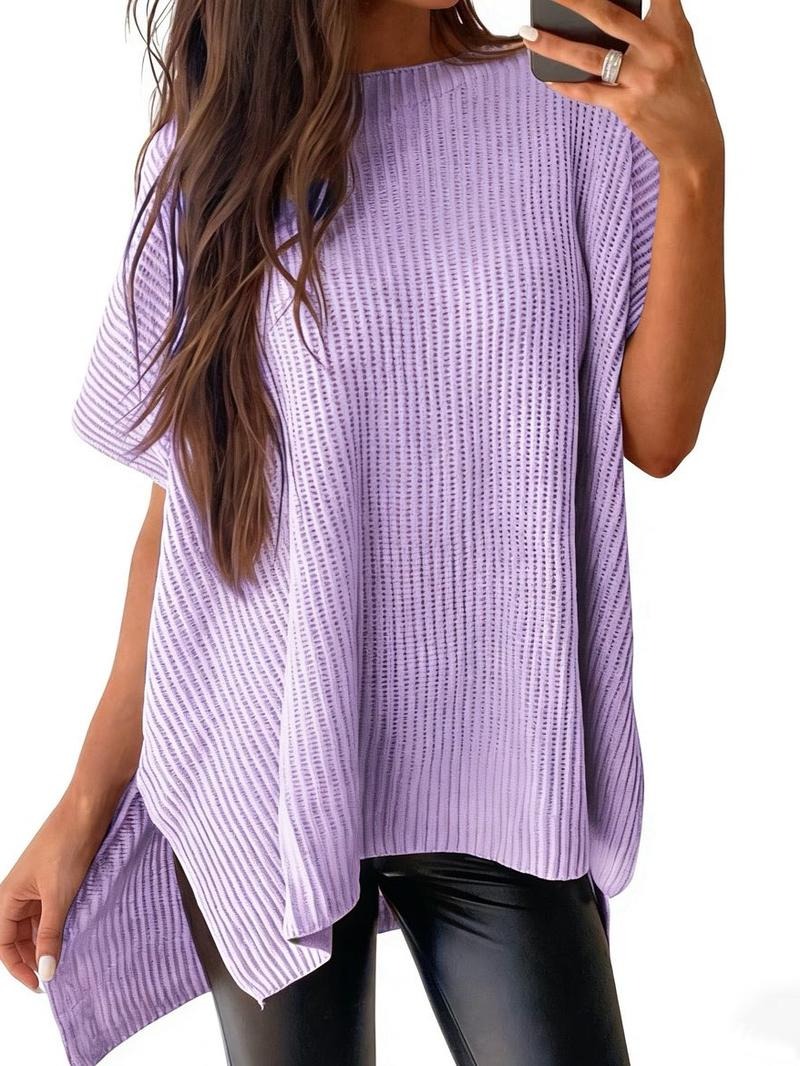 Women’s Solid Knit Puff Sleeve Sweater