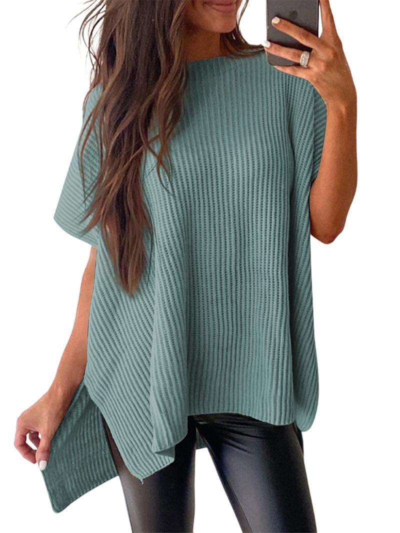 Women’s Solid Knit Puff Sleeve Sweater