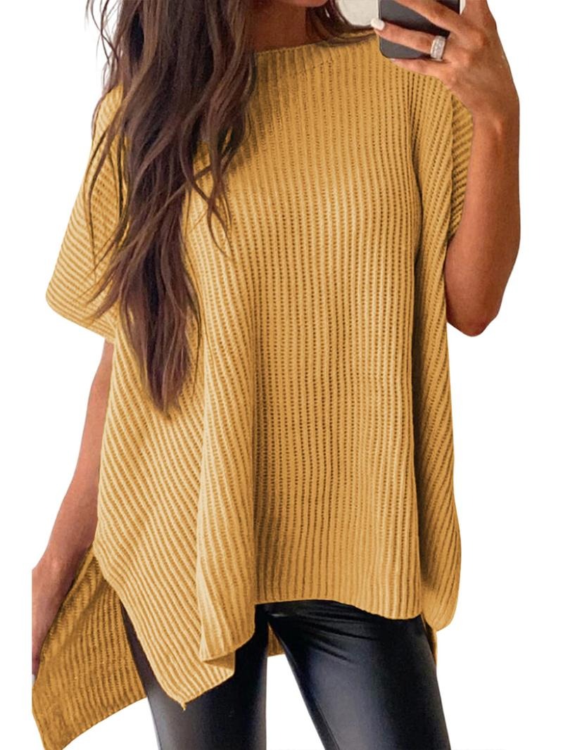Women’s Solid Knit Puff Sleeve Sweater